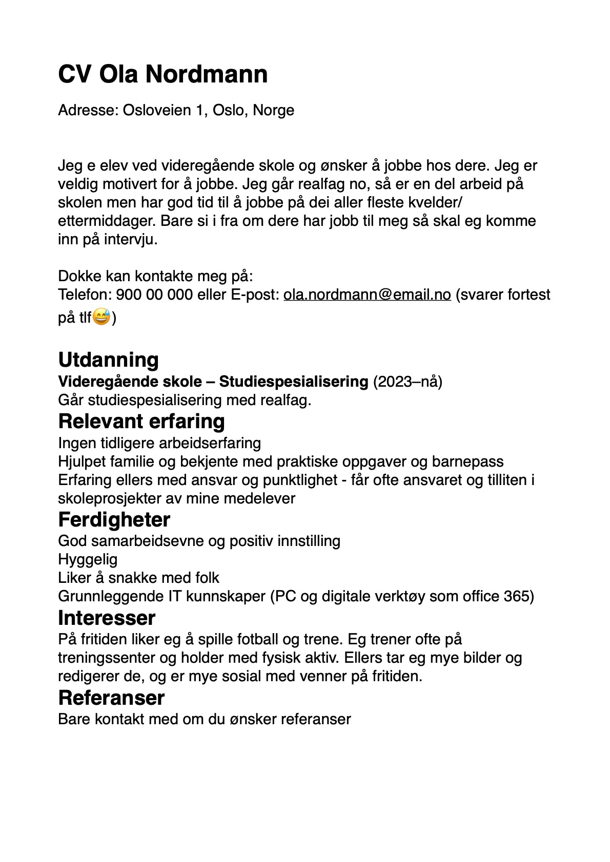 Før CV